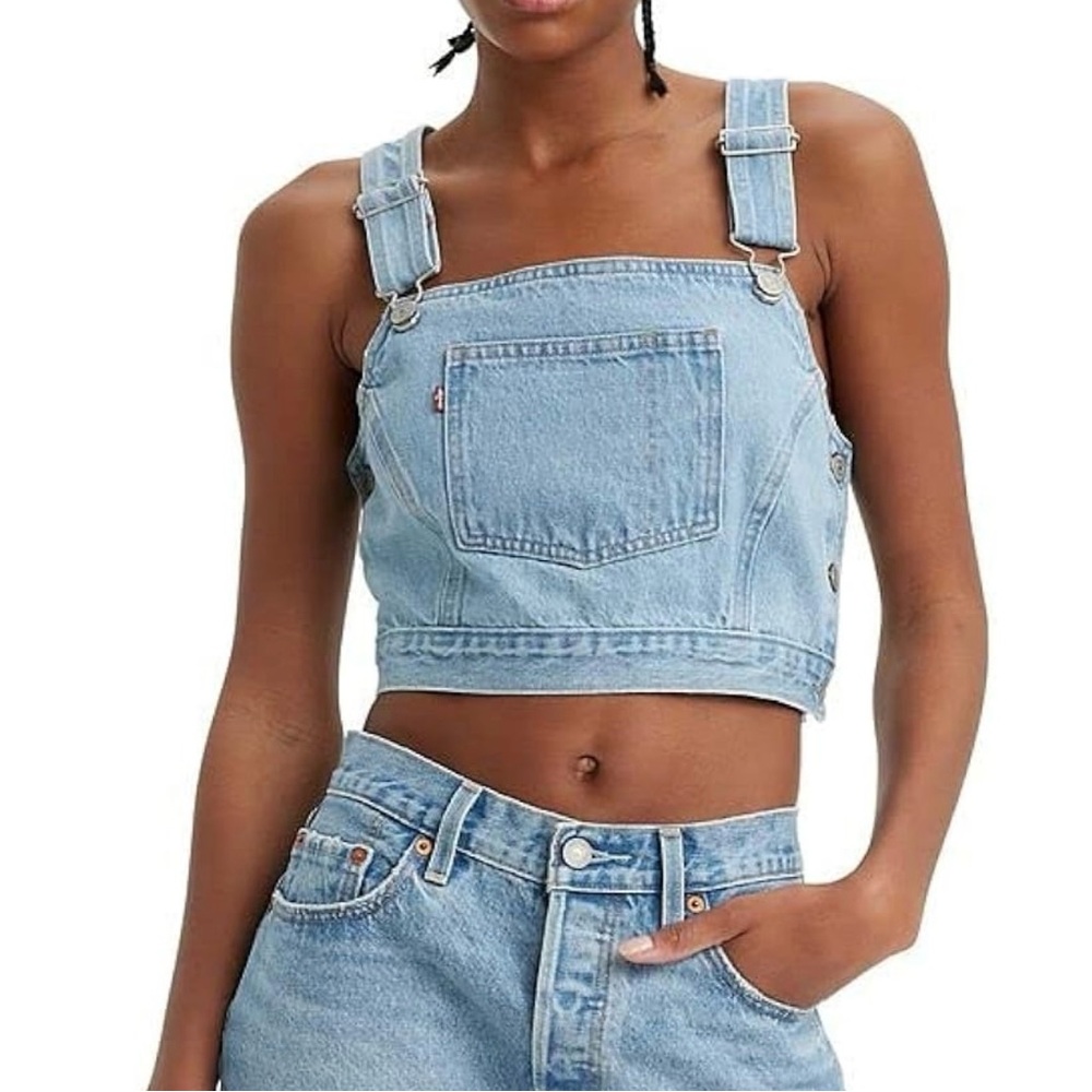 Country Seat Blue Denim Crop Top
